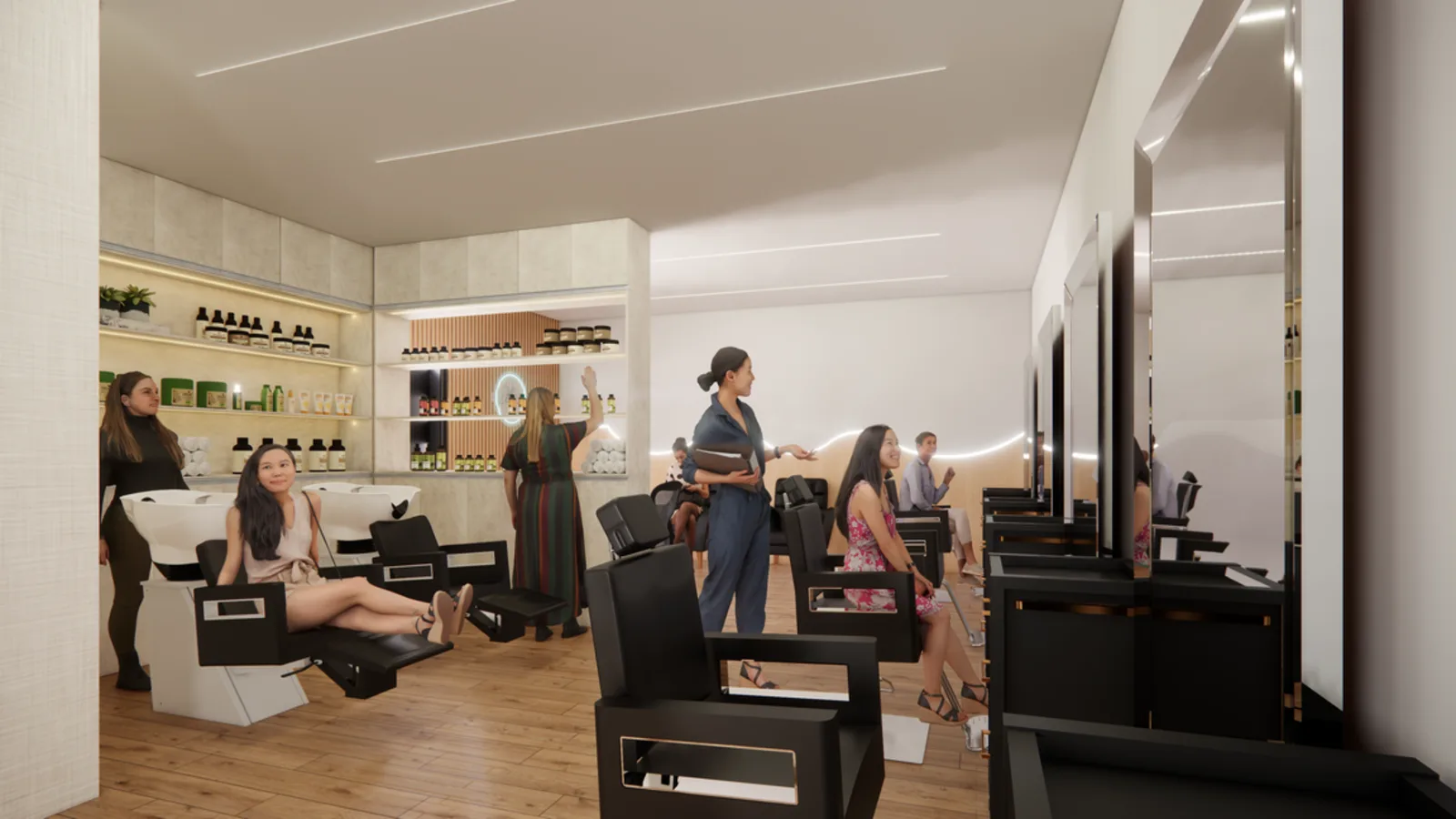 Profissional atendendo cliente em unidade JLR Beauty House